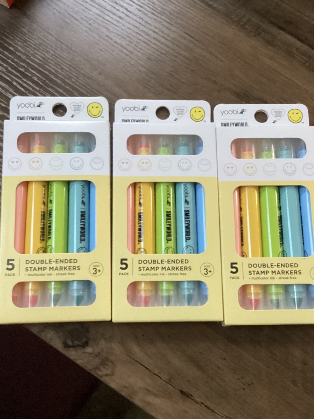 Yoobi 5 Pack Double-Ended Stamp Markers Smileyworld Bundle 3-pack New